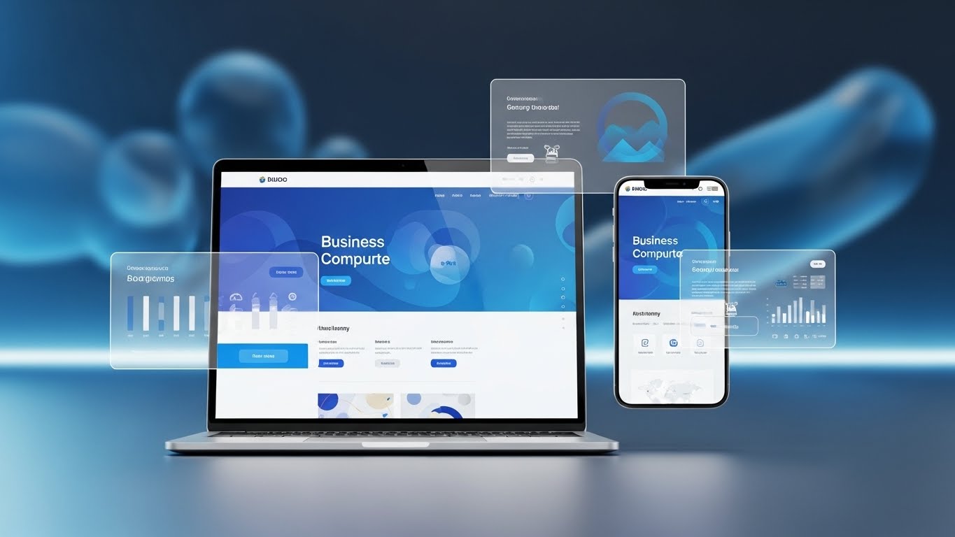 Responsive and modern website UI design by Al Shumar showing laptop and mobile layout